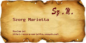 Szorg Marietta névjegykártya
